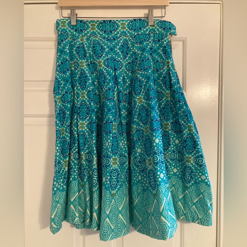 Francis and Benedict Turquoise African wax print skirt